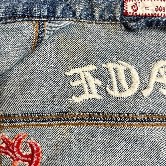 Vintage Joy Jean Studded Butterfly Cropped Denim Jacket Size: M | J1 = JOY Jean - Picture 7 of 10